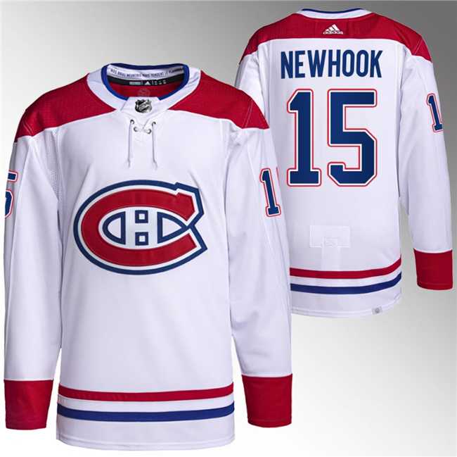 Mens Montreal Canadiens #15 Alex Newhook White Stitched Jersey